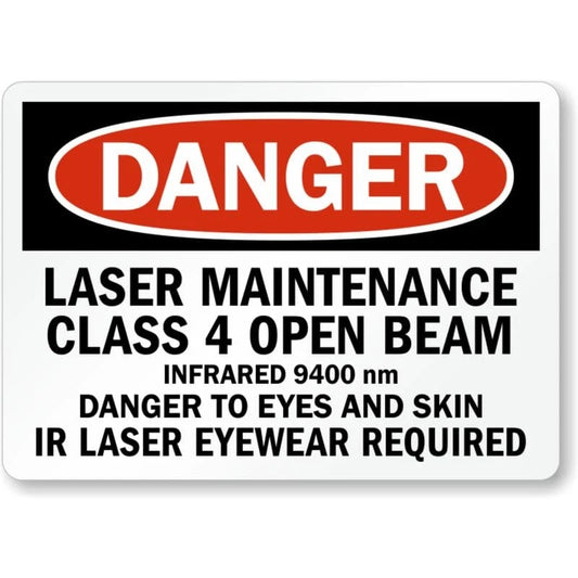 Laser Maintenance Infrared Danger Aluminum Sign — product artwork