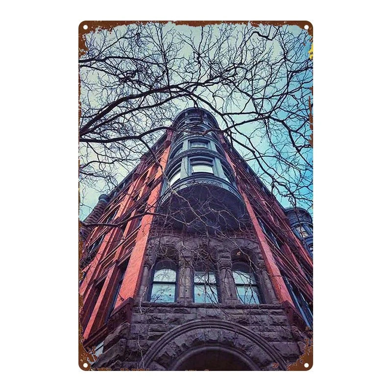 Historic Flatiron Building Architecture Aluminum Sign — product artwork