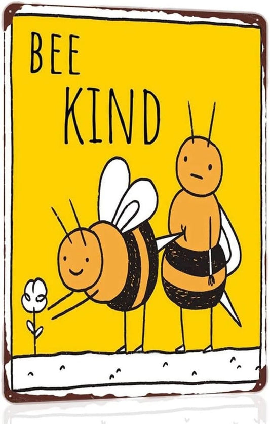 Bee Kind Funny Vintage Aluminum Sign — product artwork
