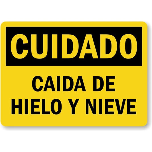 Spanish Falling Ice Snow Aluminum Sign — product artwork