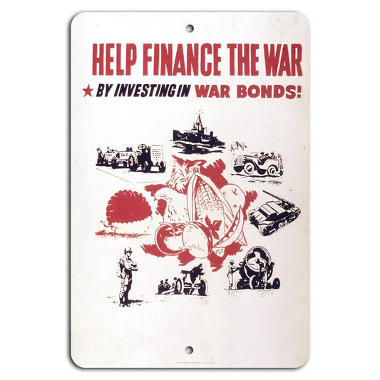 War Bonds Vintage Military Decorative Aluminum Sign — product artwork