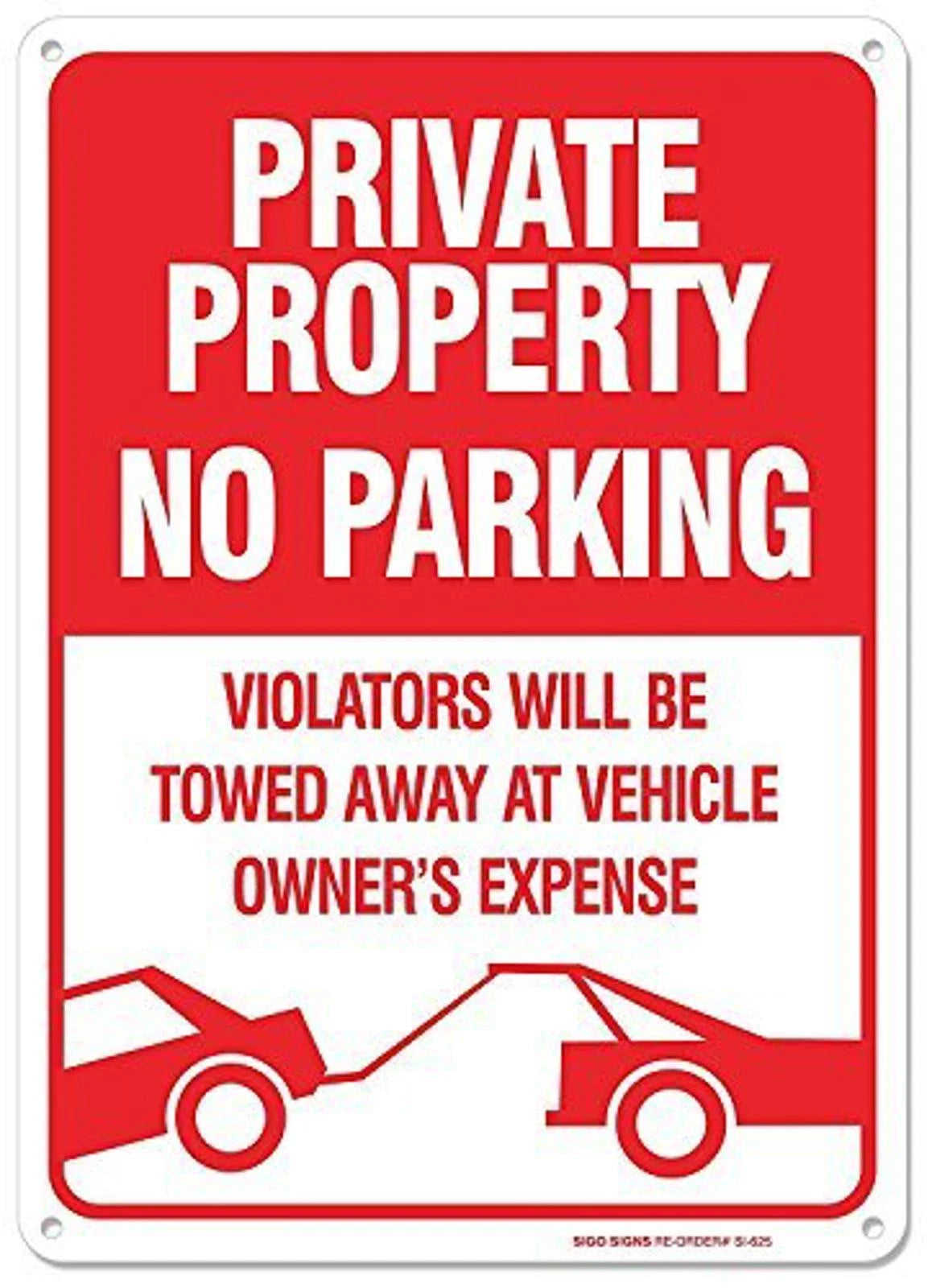 No Parking Funny Violators Will Be Towed Aluminum Sign — product artwork