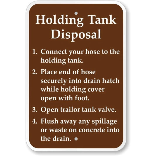 Holding Tank Disposal Instructions Aluminum Sign — product artwork