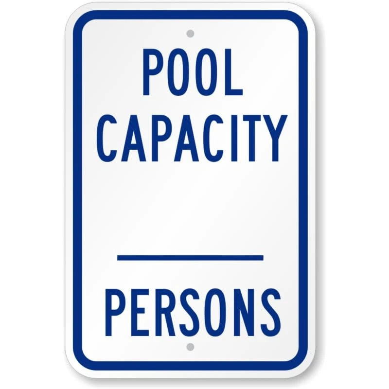 Custom Fill-In Pool Capacity Aluminum Sign — product artwork