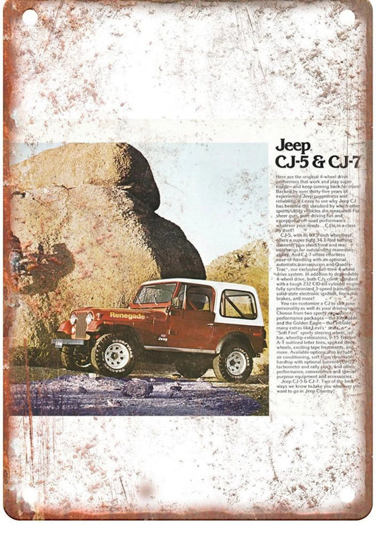 Jeep CJ-7 Vintage 1978 Renegade Garage Aluminum Sign — product artwork