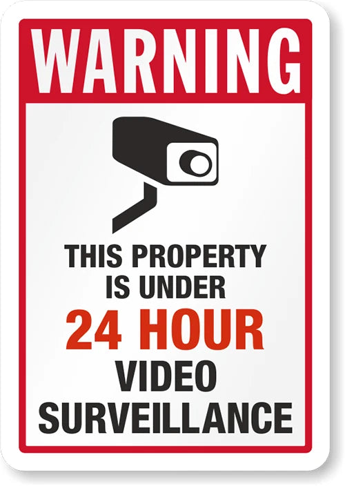 Warning Property Under 24 Hour Video Surveillance Sign — product artwork