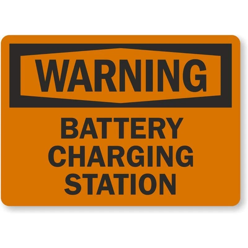 Battery Charging Station No Smoking Ansi Caution Aluminum Sign — product artwork