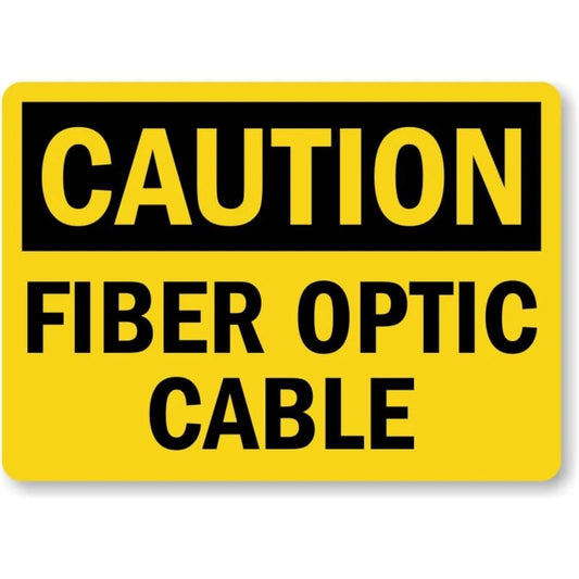 Fiber Optic Cable Caution Aluminum Sign — product artwork