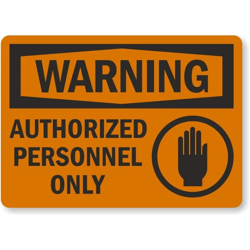 Warning Authorized Personnel Only Aluminum Sign — product artwork