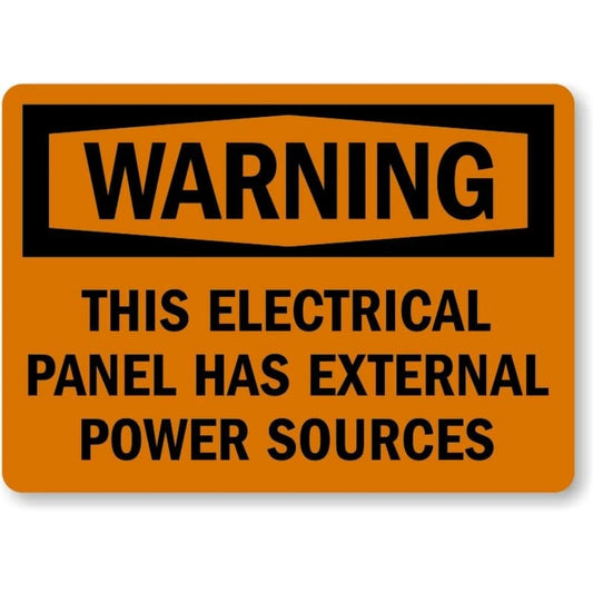 Electrical Panel Power Sources Aluminum Sign — product artwork