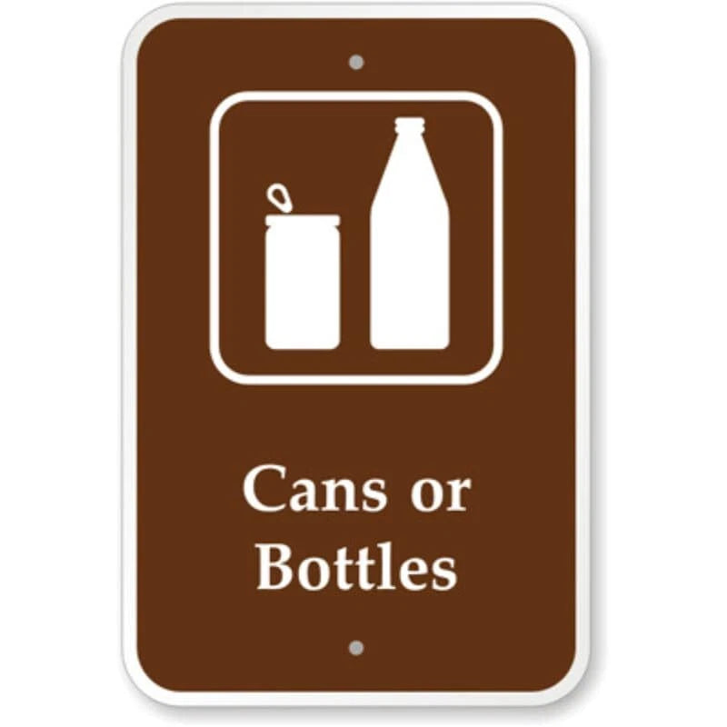 Cans or Bottles Campground Aluminum Sign — product artwork
