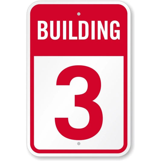 Building Number 3 Aluminum Sign — product artwork