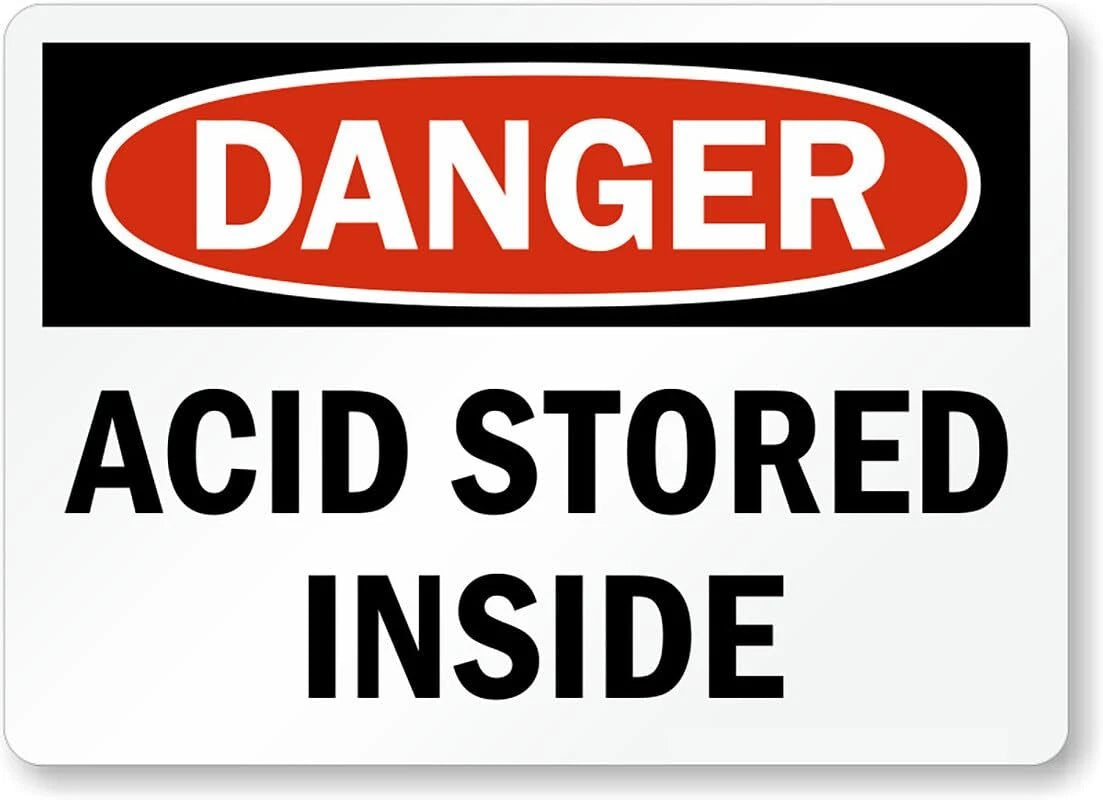 Acid Storage Danger Safety Aluminum Sign — product artwork
