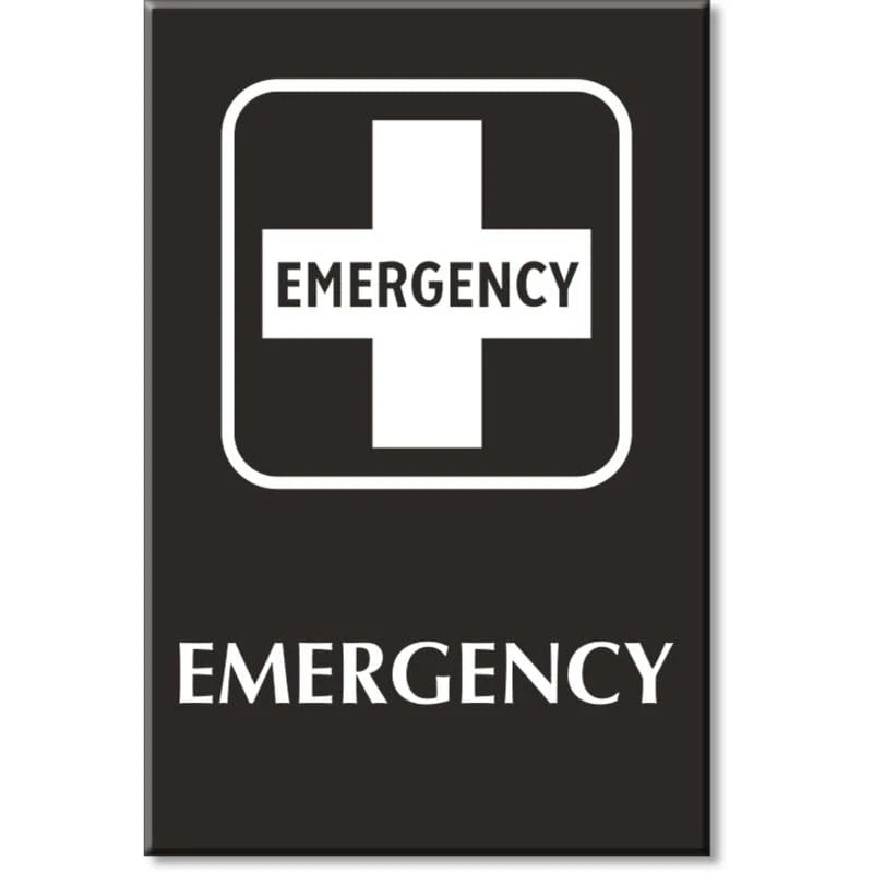 Emergency First Aid Aluminum Sign — product artwork