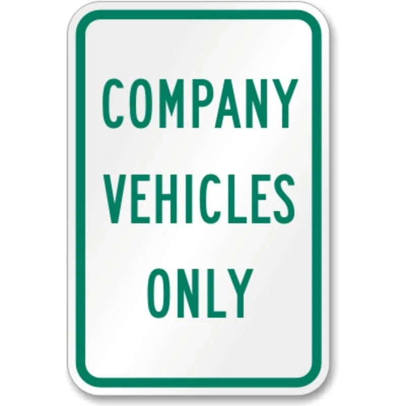 Company Vehicles Parking Aluminum Sign — product artwork
