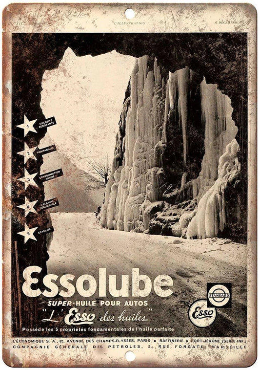 Motor Oil Essolube Vintage Ad Reproduction Aluminum Sign — product artwork