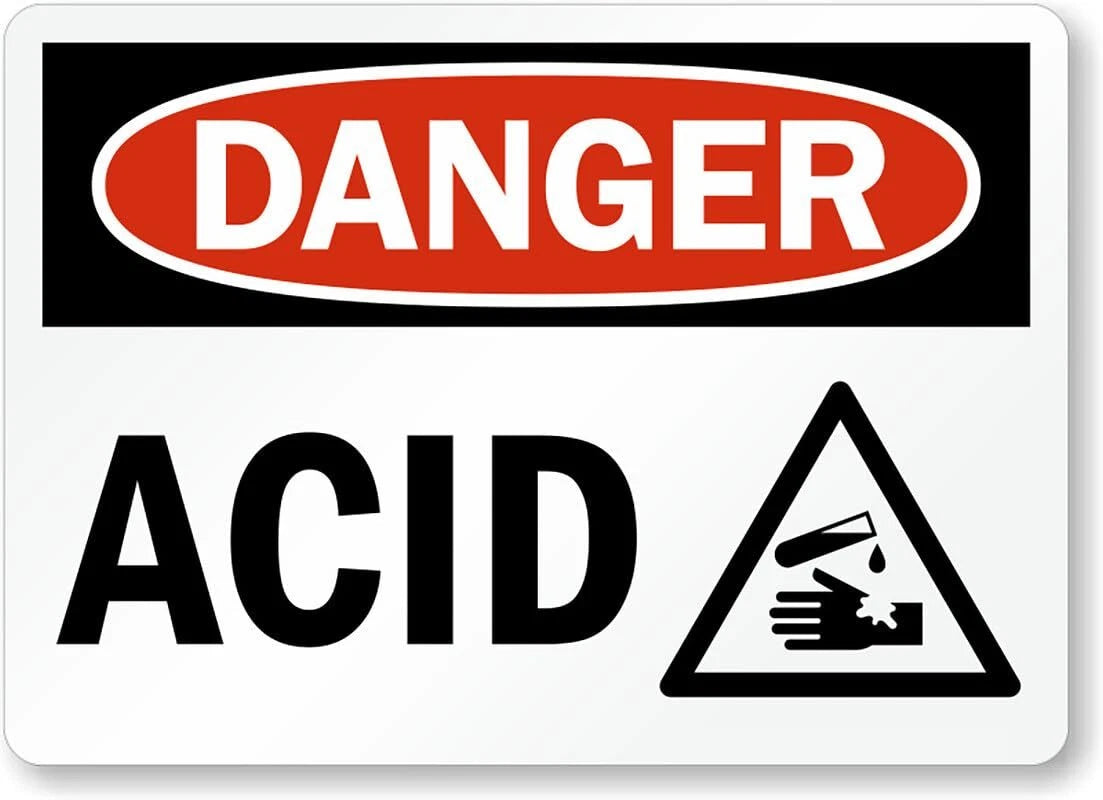 Danger Acid Triangle Corrosion Safety Aluminum Sign — product artwork