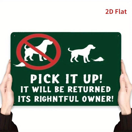 Dog Poop Funny Aluminum Sign — product artwork