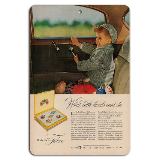 Vintage Automotive Fisher Body Retro Aluminum Sign — product artwork