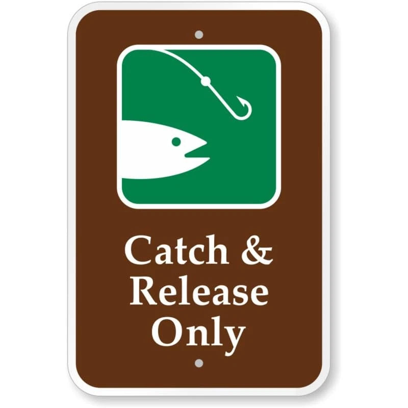 Fishing Catch and Release Only Aluminum Sign — product artwork