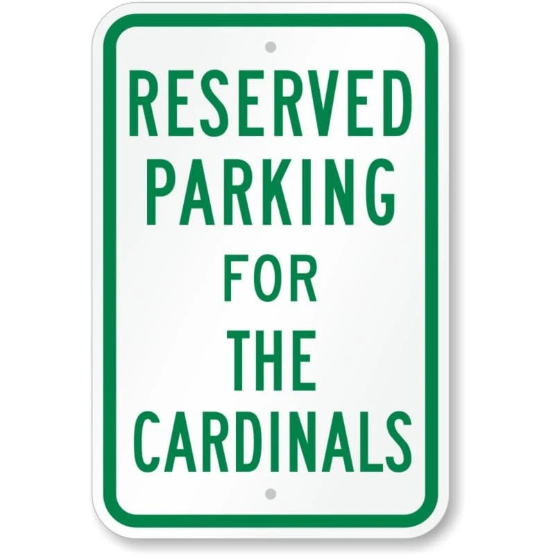 Cardinals Reserved Parking Aluminum Sign — product artwork