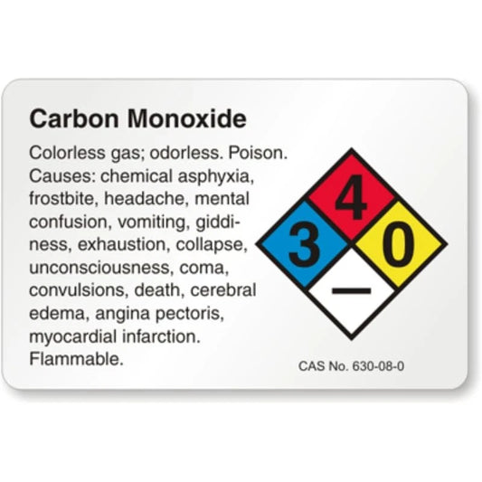 Carbon Monoxide Chemical Safety Aluminum Sign — product artwork