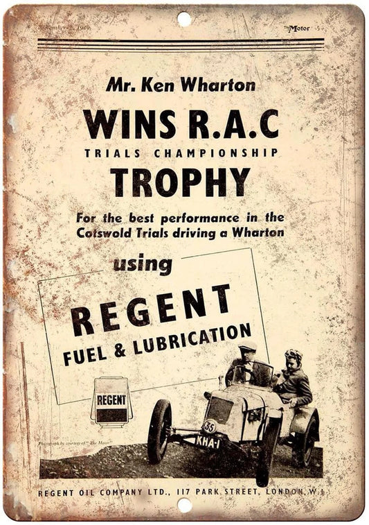 Motor Oil Regent Fuel Lubrication Funny Aluminum Sign — product artwork
