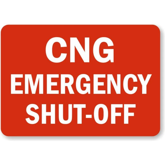 Emergency Shut Aluminum Sign — product artwork