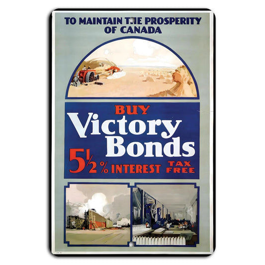 Victory Bonds Vintage Decorative Aluminum Sign — product artwork