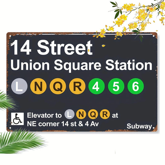 Vintage Union Square Station Funny Aluminum Sign — product artwork