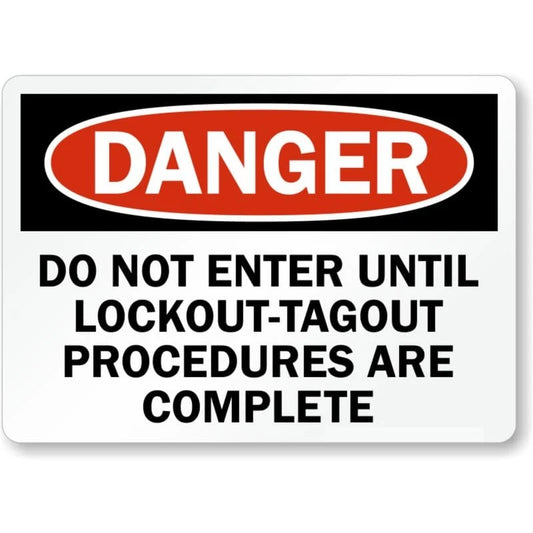 Lockout Tagout Safety Aluminum Sign — product artwork