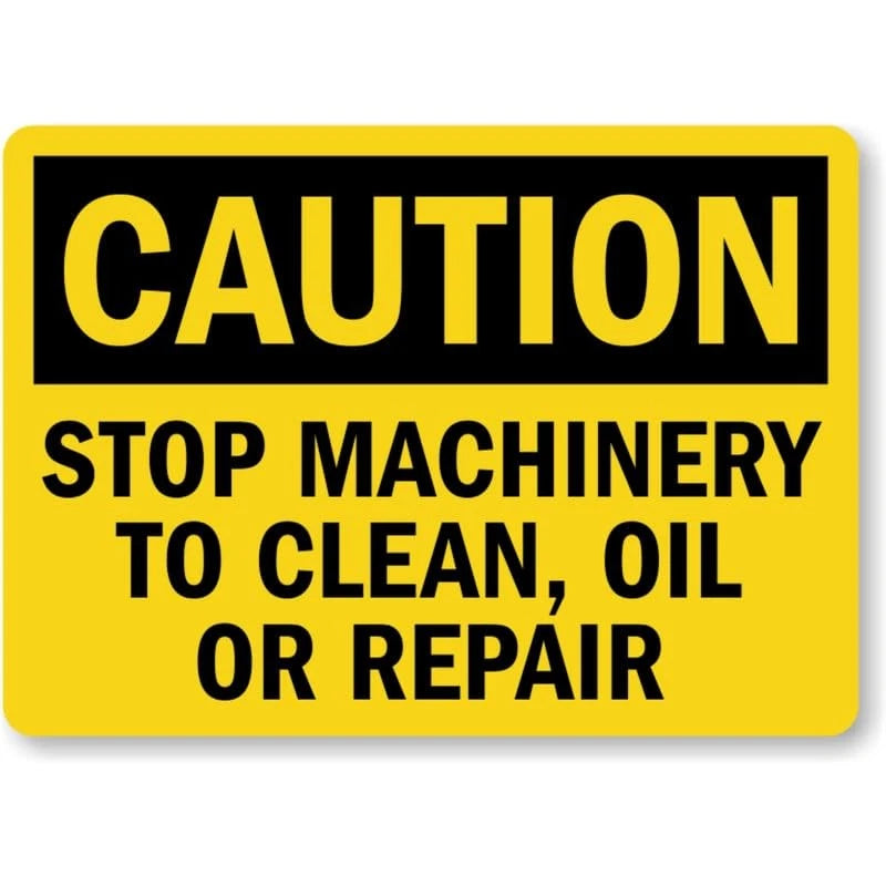 Stop Oil Machinery Caution Aluminum Sign — product artwork