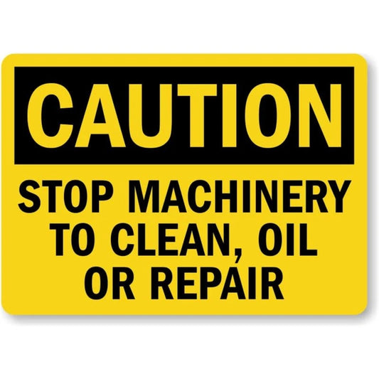 Stop Oil Machinery Caution Aluminum Sign — product artwork