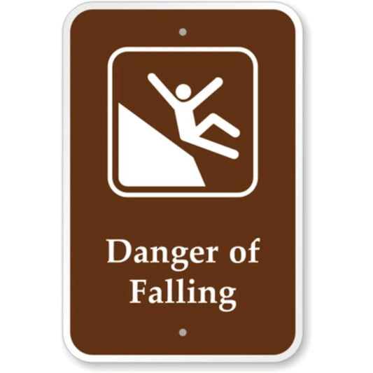Danger Slippery Falling Campground Aluminum Sign — product artwork