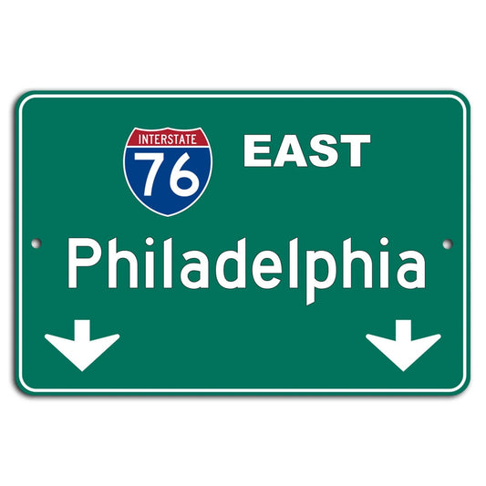 Interstate 76 Route Vintage Philadelphia East Aluminum Sign — product artwork