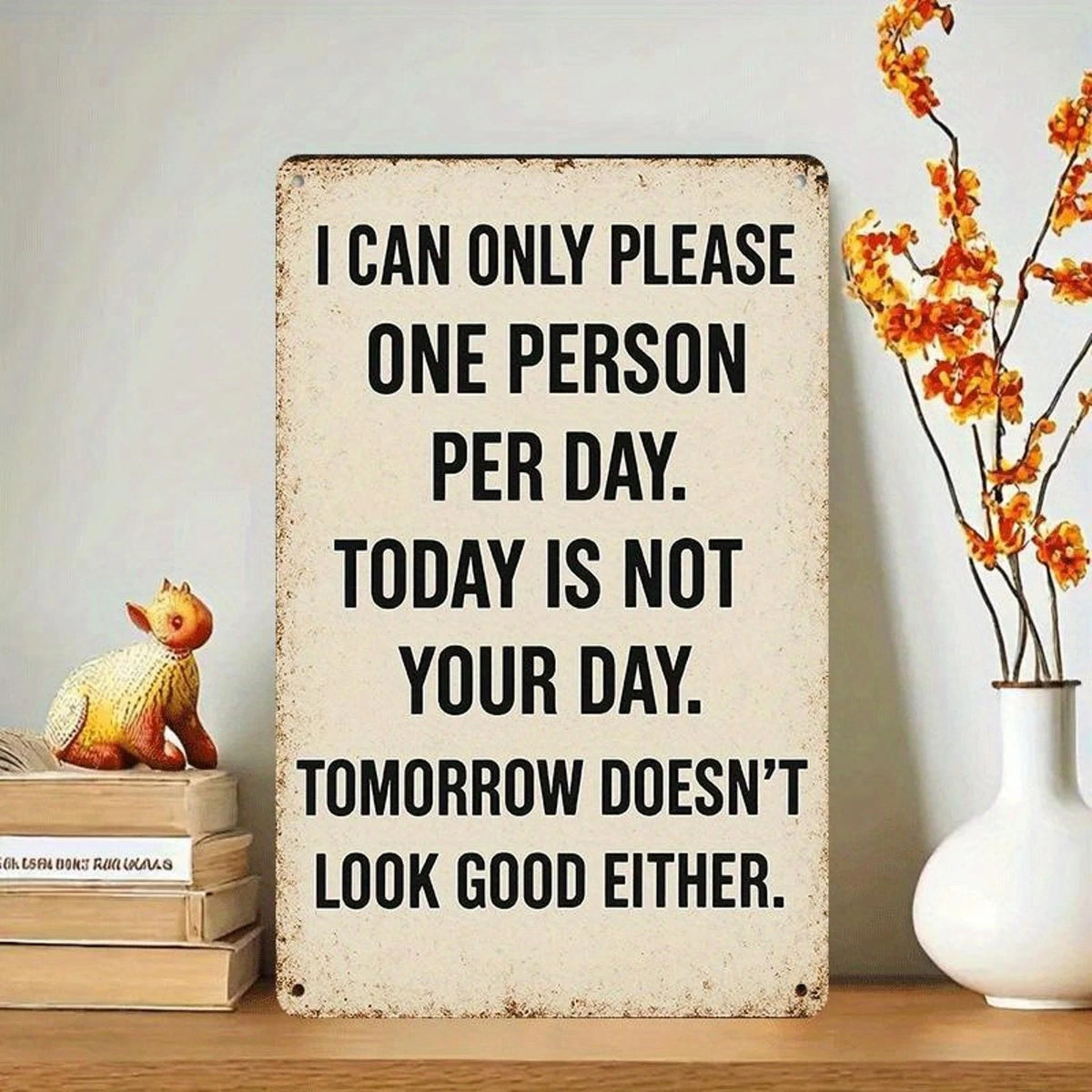 Retro I Can Only Please One Person Per Day Funny Aluminum Sign — product artwork
