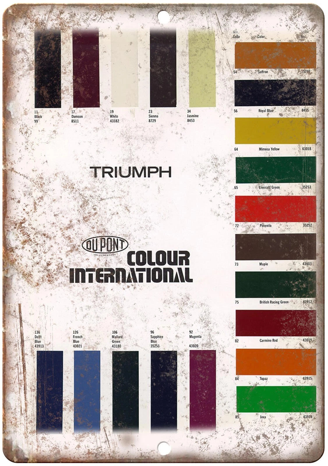 Triuph Dupont International Advertisement Reproduction Aluminum Sign — product artwork