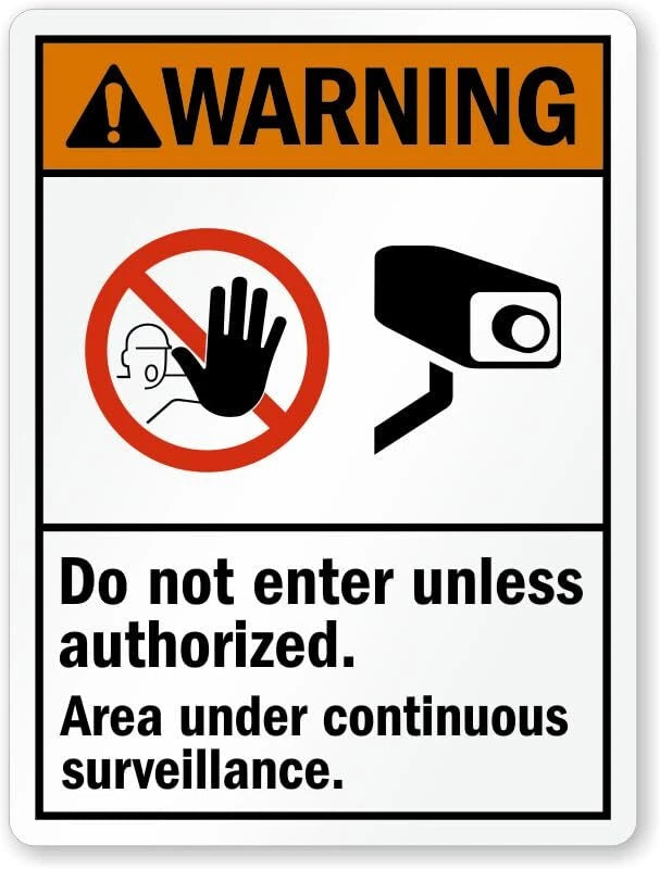 Surveillance Warning Aluminum Sign — product artwork
