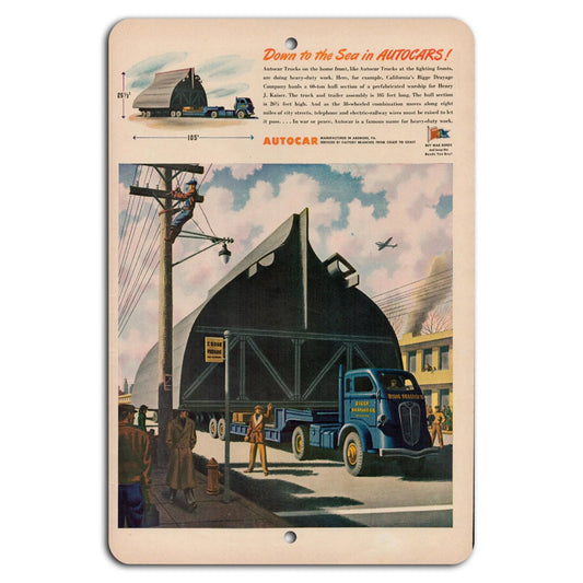 Vintage Autocar Heavy Duty Industrial Aluminum Sign — product artwork
