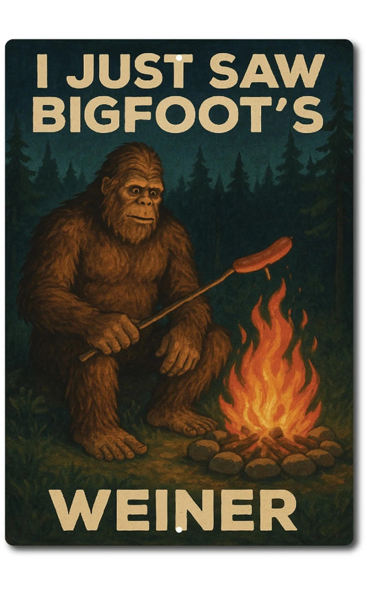 Bigfoot Tin Decorative Man Cave Humor Vintage Retro Aluminum Sign — product artwork