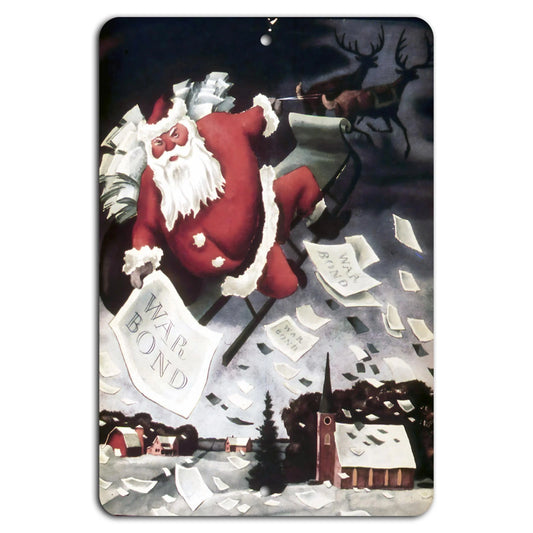 Holiday War Bonds Vintage Christmas Aluminum Sign — product artwork