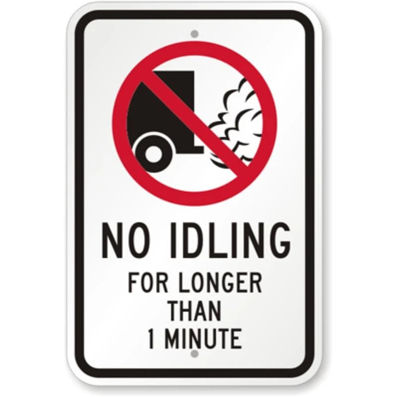 No Idling 1minute Aluminum Sign — product artwork