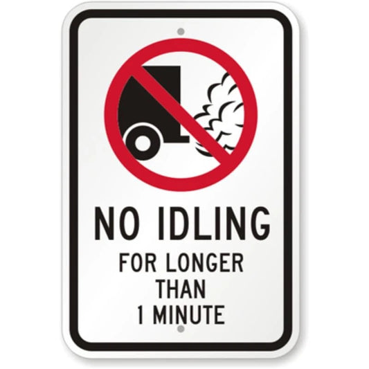 No Idling 1minute Aluminum Sign — product artwork