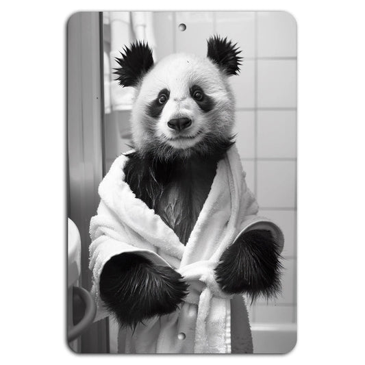 Bathroom Buddy Panda Morning Aluminum Sign — product artwork