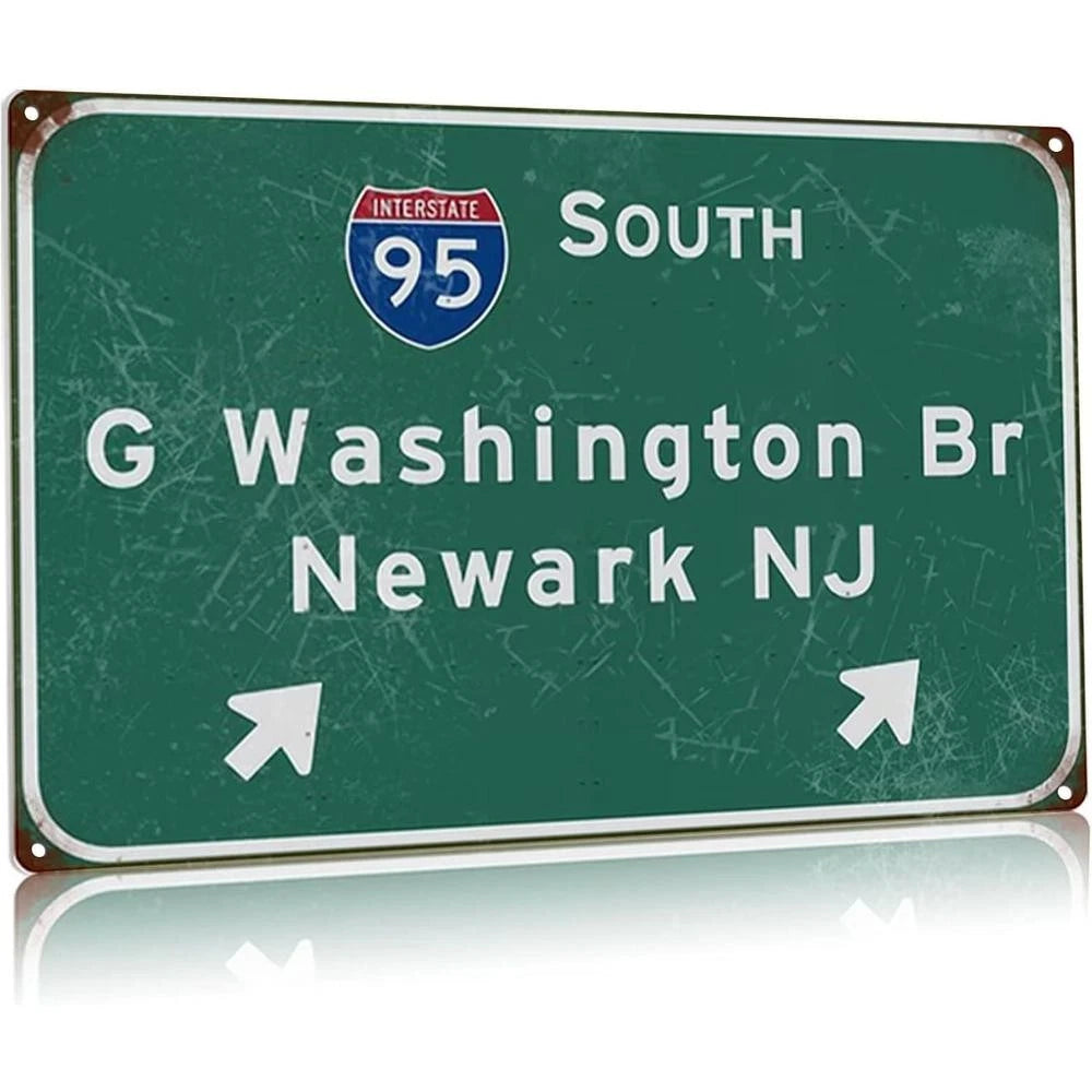 Vintage Highway Heavy Duty Route 95 South NJ Exit G Aluminum Sign — product artwork