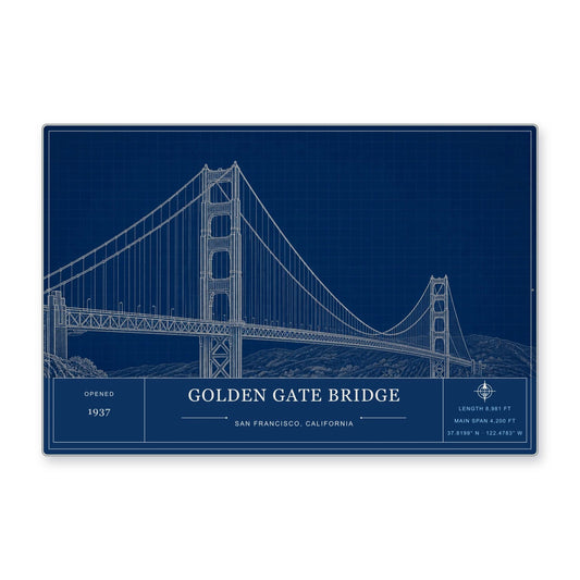 Golden Gate Bridge Architectural Wall Art Aluminum Sign — product artwork