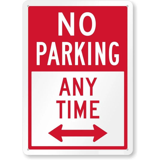 No Parking Any Time Aluminum Sign — product artwork