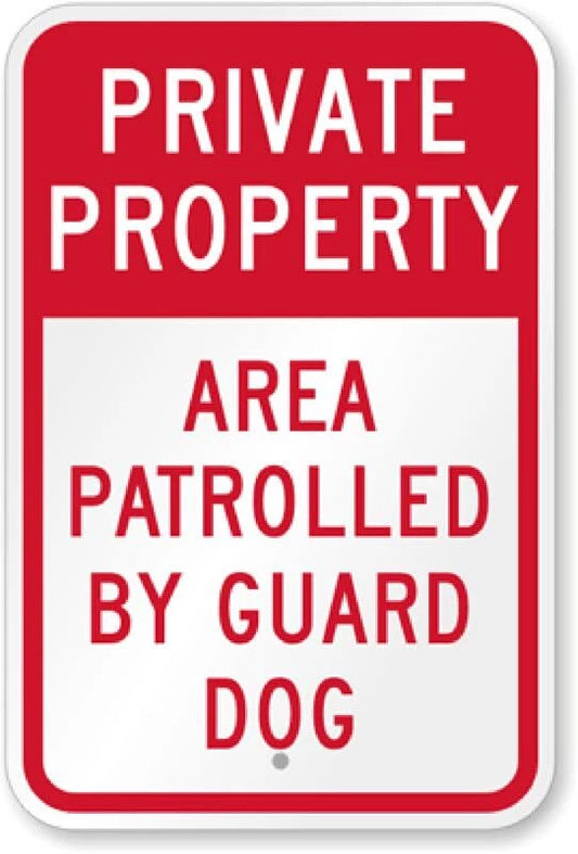 Guard Dog Area Patrolled Warning Aluminum Sign — product artwork