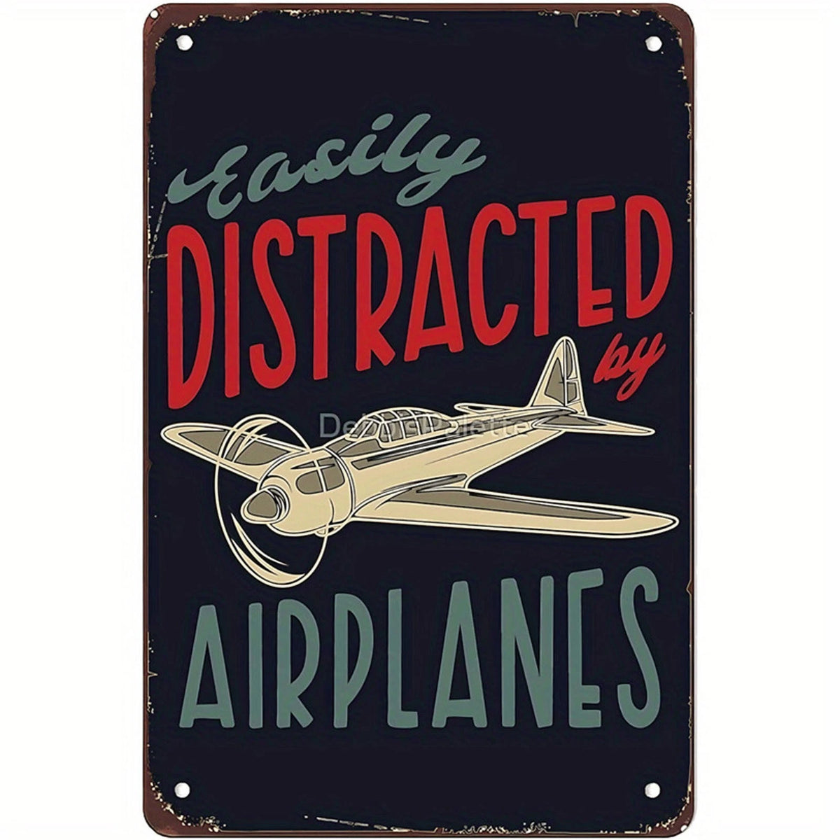 Airplane Funny Retro Style Aluminum Sign — product artwork