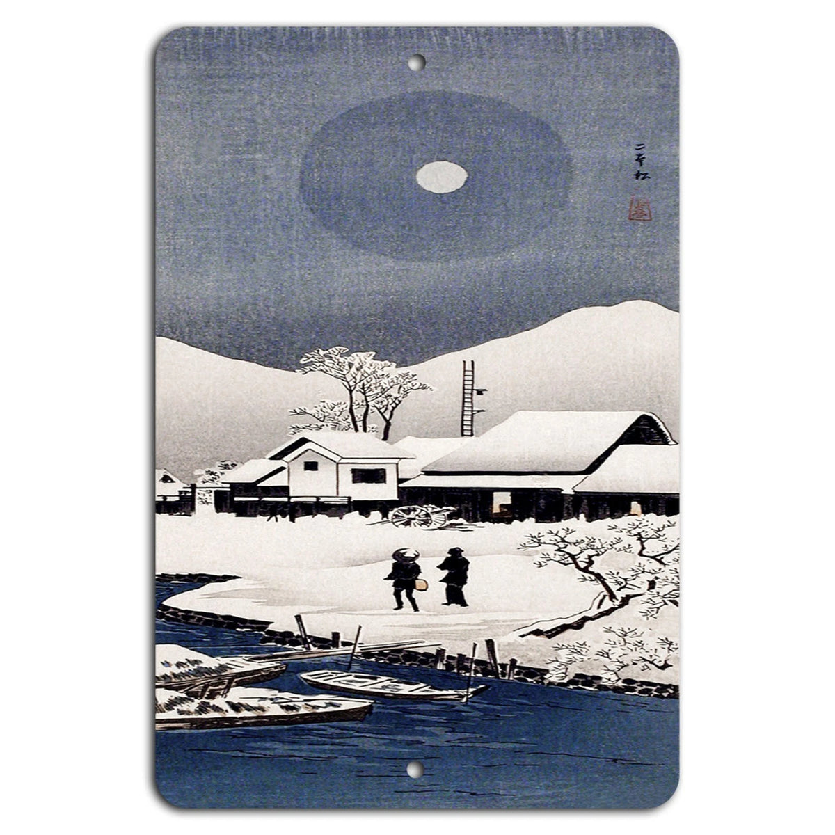 Winter Village Rustic Decorative Aluminum Sign — product artwork